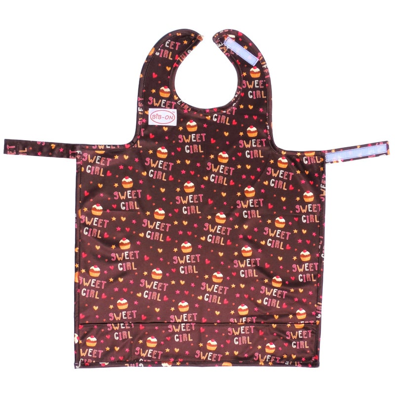 BIB-ON, Full-Coverage Bib and Apron Combination for Infant, Baby, Toddler Ages 0-4. (Cupcakes) - Image 1